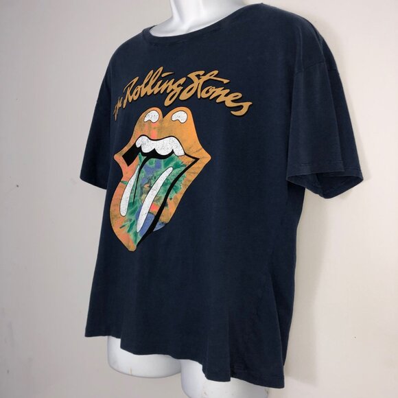 The Rolling Stones TShirt Mens L Blue Graphic 100% Cotton Short Sleeve Rock Band - Picture 2 of 7